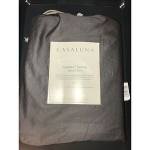 Casaluna Full Size 500 Thread Count Washed Supima Sateen Sheet Set - Dark Gray‎